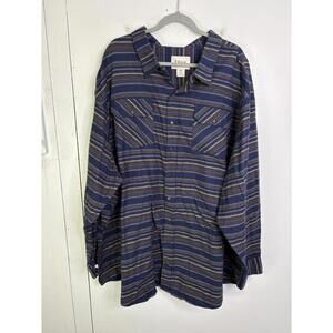 True Nation Shirt Mens 5XL Snap Button Up Western Country Rancher Flap Pockets